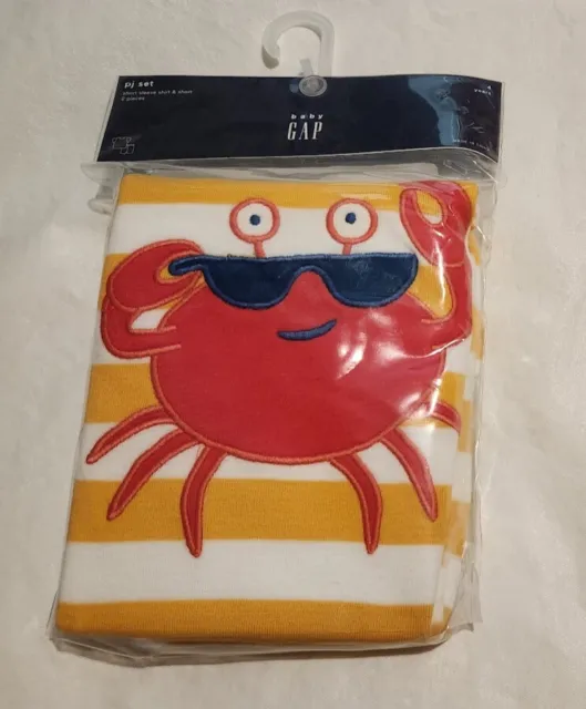 NWT Baby Gap Crab Short Sleeve Shorts Pajamas PJs 2PC Toddler Boy