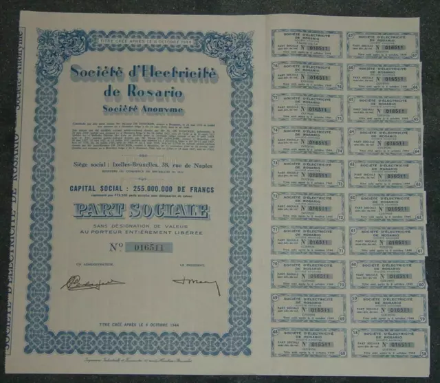 Societe d'Electricite de Rosario Societe Anonyme 1947