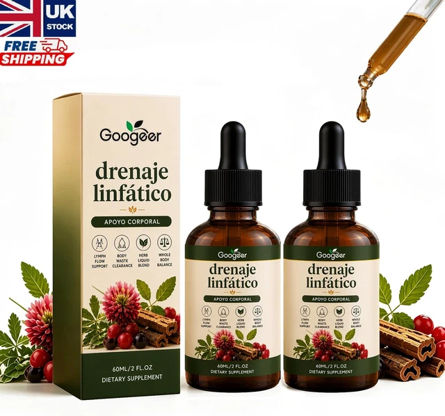 2X DRENAJE LINFÁTICO Gotas,Herbal Lymphatic Drainage,Detox Cleanse,60ml ...
