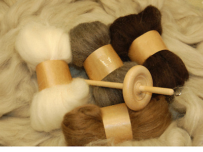 Kit de hilado manual - husillo de espiral de gota hecho a mano + 4 colores lana
