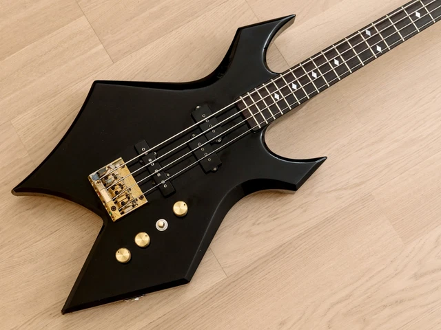1980s BC Rich Warlock Bass WB-9987 Set Neck Vintage PJ Bass Black, Japan 1980s BC Rich Warlock Bass WB-9987 Set Neck Vintage PJ Bass Black, Japan