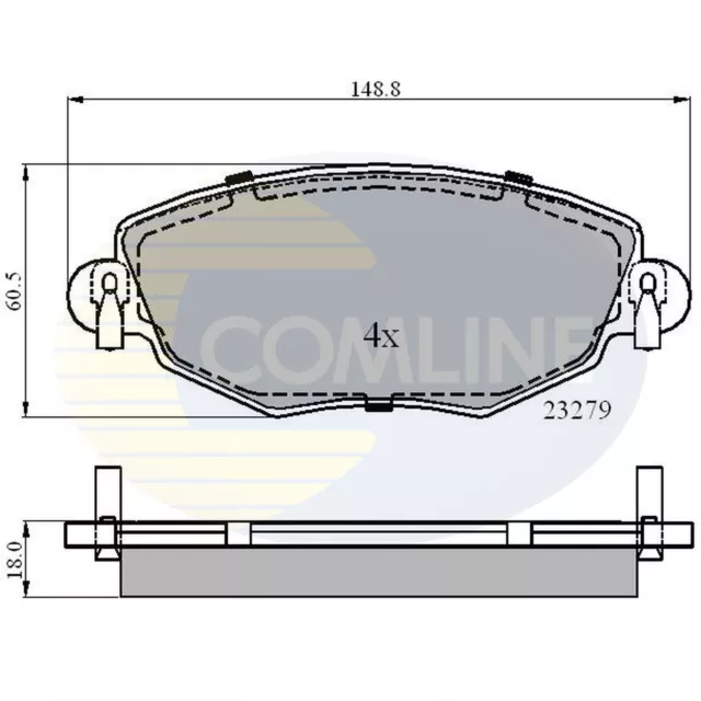 For Ford Mondeo MK3 2.0 16V Di/TDDi/TDCi Comline Front Brake Disc Pads Set