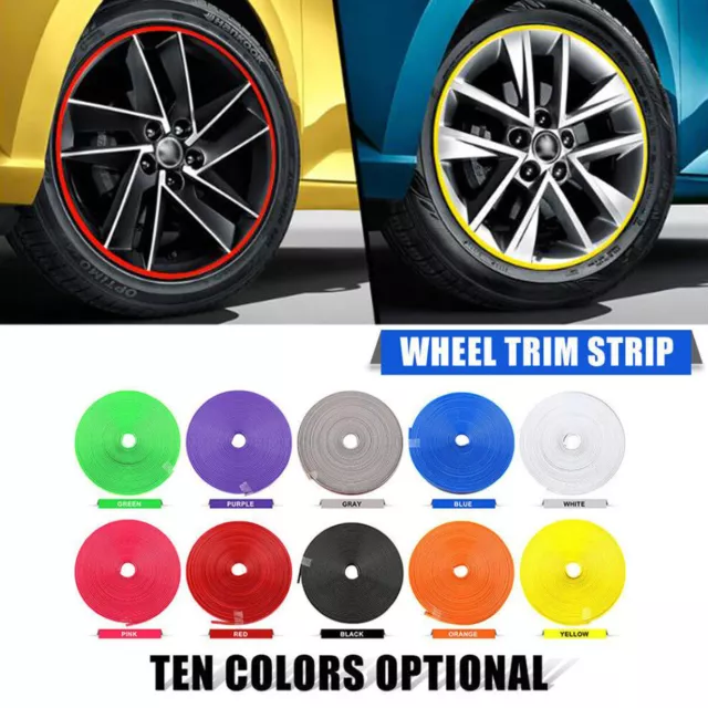 26Ft Rubber Car Wheel Hub Rim Edge Protector Ring Tire Guard Sticker Line Strip