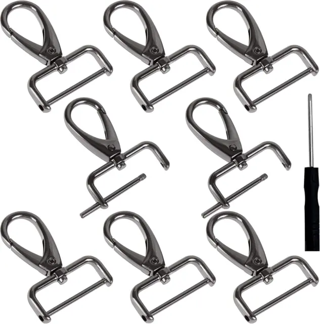 8 Pcs Detachable Swivel Snap Hooks Purses Clasps with Screw Bar Replacement D-Ri