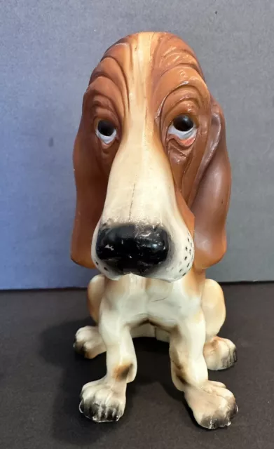 vintage basset hound Dog Figure Hard Plastic 7.5”T Breyer Molding USA Sad Face