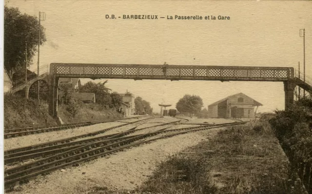 France Barbezieux - La Passerelle Et La Gare Vieux Sépia Carte Postale