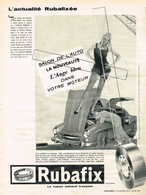 PUBLICITE ADVERTISING 0314   1959   RUBAFIX   adhésif  l'ANGE BLEU"