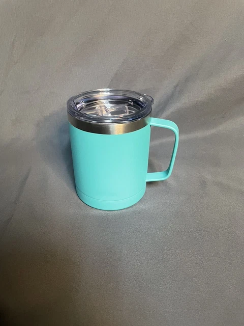 Stainless Steel Insulated Travel Coffee Mug with Slidelock lid Teal Colored