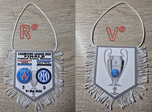 Fanion UEFA Supercup 2025 Finale Paris - PSG Vs Tottenham N°1 - Dimensions 9x11 Cm - Support Pour Supporters