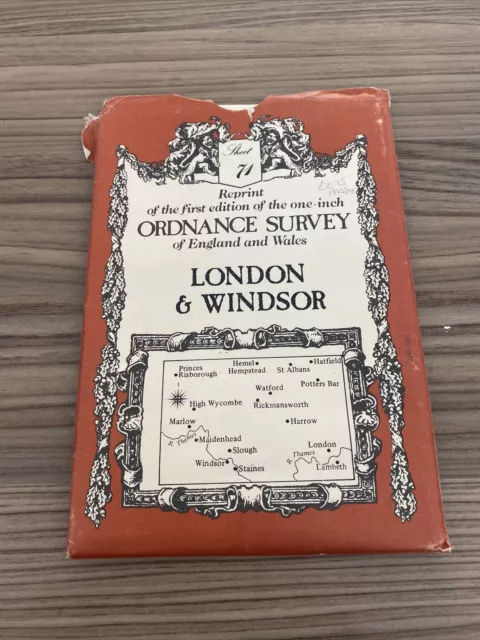 Reprint of First Edition Ordnance Survey Map of London & Windsor  No:71 Free P&P