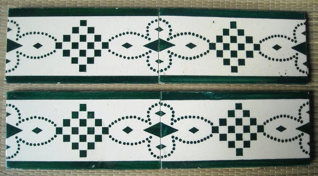Germany - 4 Antique Art Nouveau Majolica Border Tile C1900