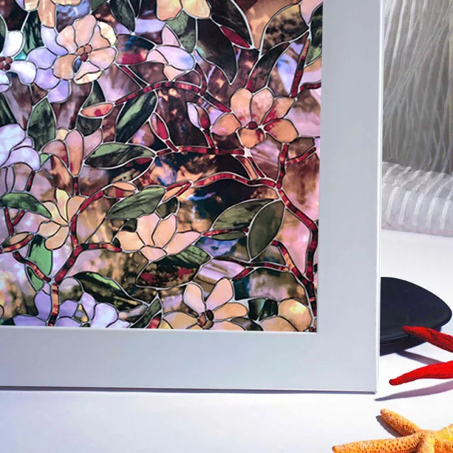 Static Cling Frosted Stained Flower Glass Window Film Sticker Privacy Home Decor