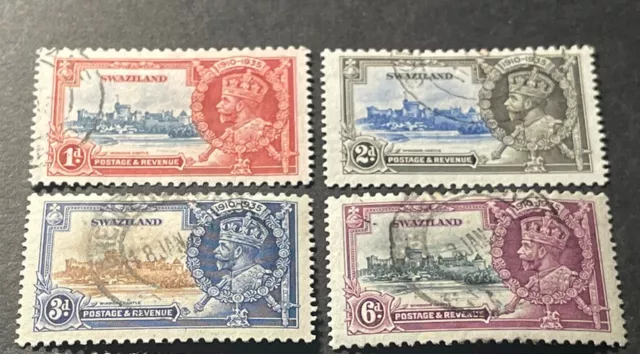 Swaziland 1935 Silver Jubilee Set SG21-24, Used Cat£24