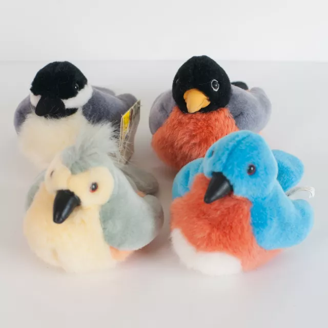 Wild Republic Audubon Backyard Birds Lot of 4 2001 K&M International Plush