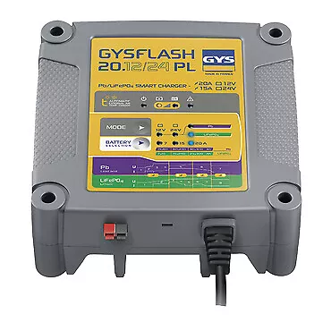 GYS FLASH 20.12/24PL Battery Charger 12V/24V Gel,AGM,Liquid,Lithium 027558