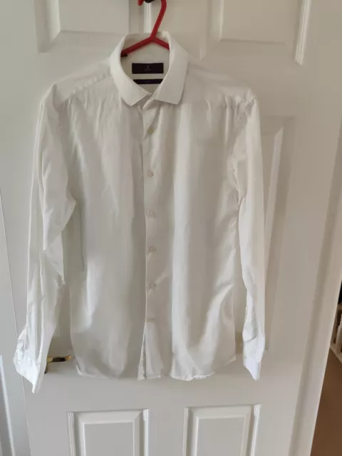 NEXT Mens Next White Formal Shirt. slim fit Size 15.5