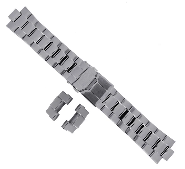 Bracelet De Montre En Acier Inoxydable Argenté - Largeur 14mm - Mat Et Brillant - Neuf