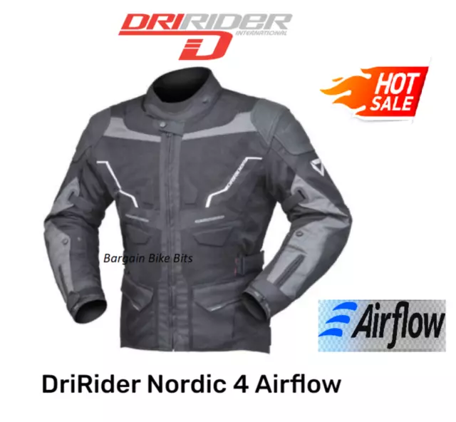 DriRider Nordic 4 AIRFLOW Off Road Adventure MX Motorcycle Jacket rrp$379 Black