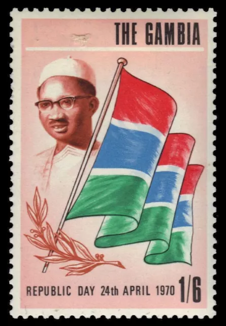 GAMBIA 249 (SG267) - Republic Day "President Jawara and Flag" (pf76263)