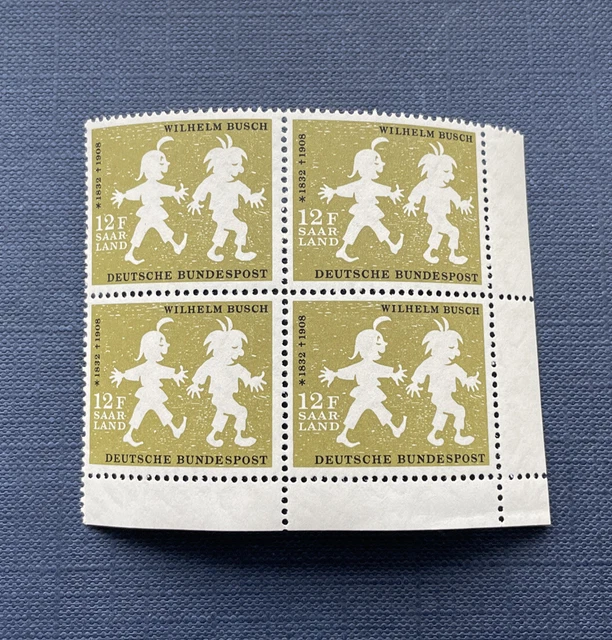 Saarland OPD 1958 Mi.-Nr. 429, Quartett Br. r / unten Bogenecke, postfrisch**