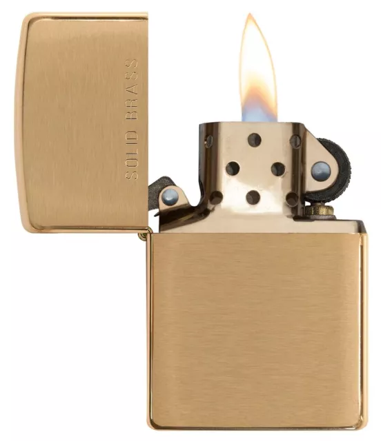 Zippo Classic Brushed Solid Brass Windproof Pocket Lighter, 204 3