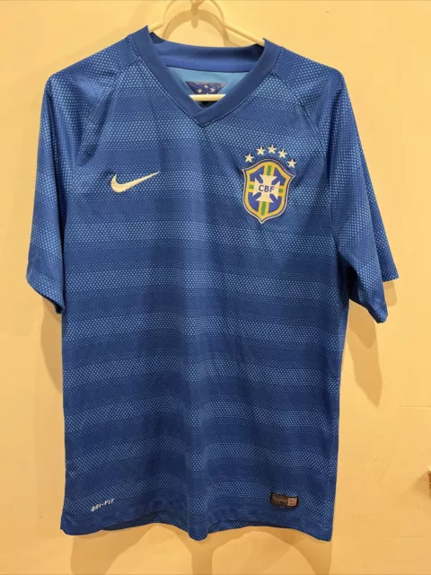 Nike CBF Brazil Football Team Neymar JR #10 Away Soccer Jersey Small