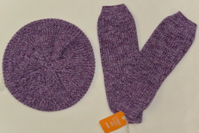 Gymboree Girls size M 7/8  Metallic Leg Warmers & Matching Beanie Hat NWT