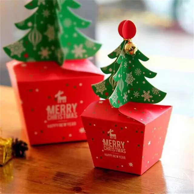 Candy Gift Apple Sweets Cupcakes Dessert Xmas Bags Pack Box Christmas Tree Bell