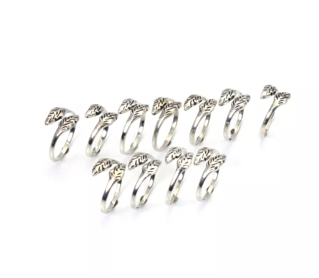 WHOLESALE 11PC 925 SOLID STERLING SILVER PLAIN FEATHER RING LOT z335