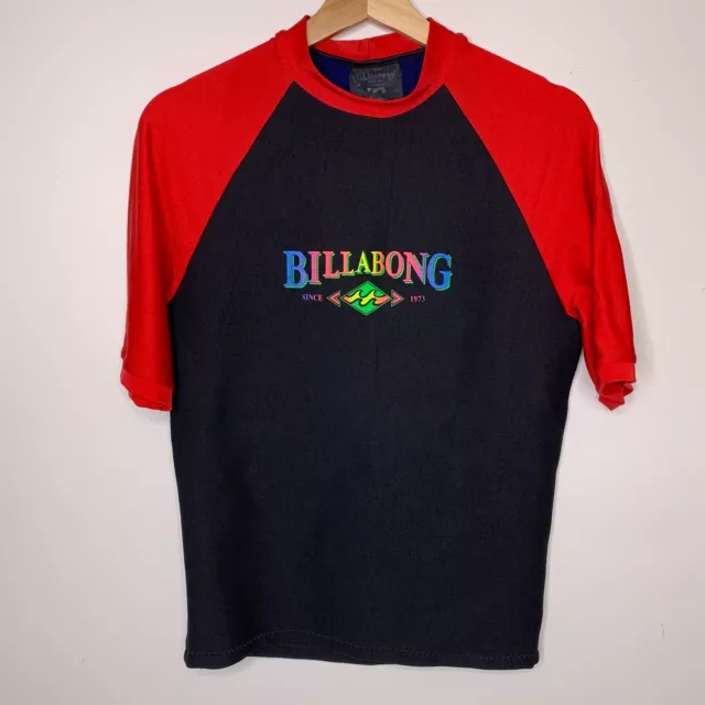 Billabong vintage 90s wetsuit rash vest Youth XL Rashie Top black red surfwear