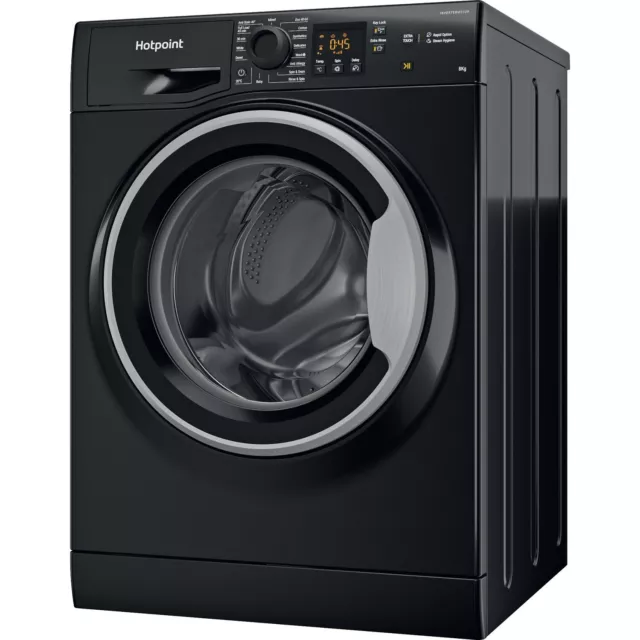 Hotpoint Anti-stain 8kg 1400rpm Washing Machine - Black NSWM845CBSUKN