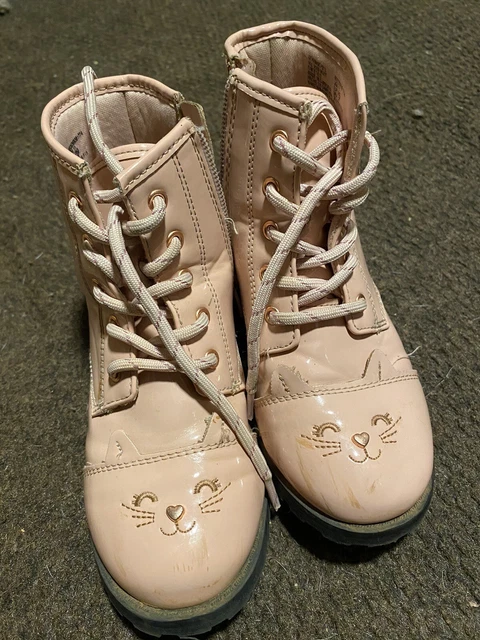 WONDER NATION Unicorn Face Pink Ankle Boots Size 11
