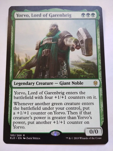 Yorvo, Lord of Garenbrig 2x FOIL ELD MTG Throne of Eldraine Rare MINT green Yorvo, Lord of Garenbrig 2x FOIL ELD MTG Throne of Eldraine Rare MINT green