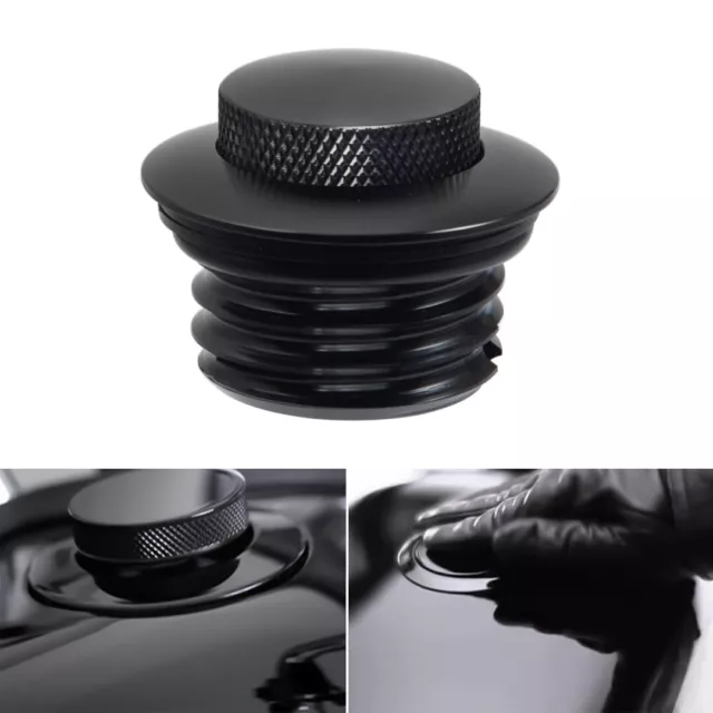 Black Pop Up Fuel Gas Tank Cap Cover For Harley Road Glide Dyna Low Rider FXDL
