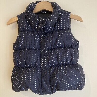 Gap Baby 18 24 Months Blue Black Spotted Gilet BodyWarmer Puffy Child Toddler