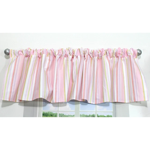 Pink Stripe Window Valance Pink/White Casual