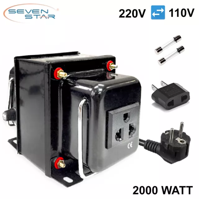 SevenStar THG-2000 UD Watt 220V/110V Step Up/Down Voltage Converter Transformer