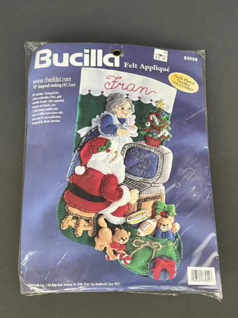 New Bucilla Computer Santa Felt Applique Christmas Stocking Kit 83954; 1998 (306