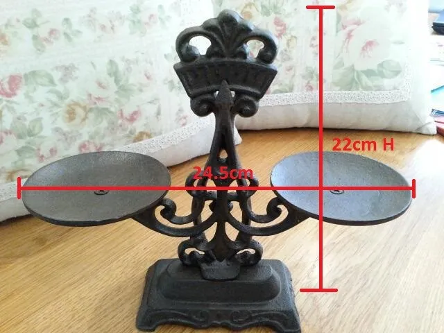 Decorative Cast Iron Scale Home Garden Ornament Rustic Brown OY151104