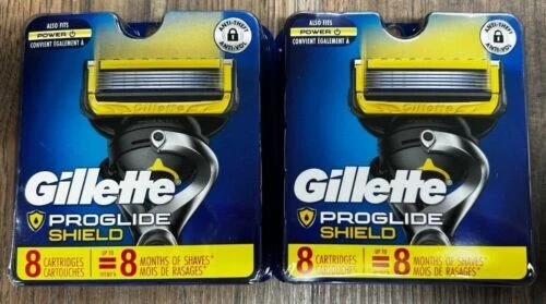 LOTE DE 2 cartuchos totales Gillette PROGLIDE SHIELD 8 cada uno/16