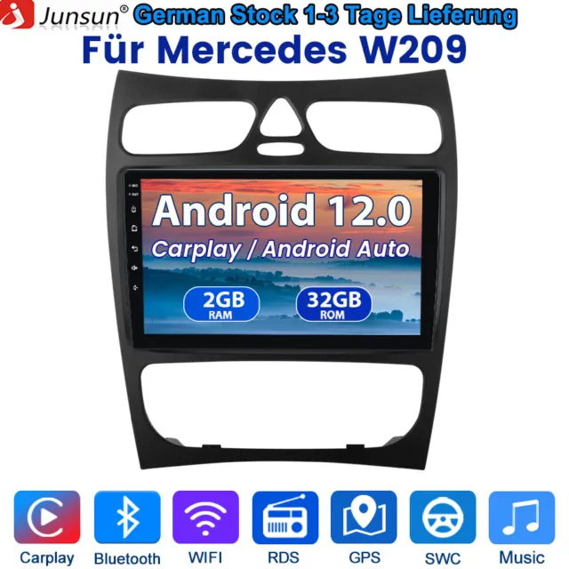 Android 12 Für Mercedes Benz W203 S203 W209 Autoradio GPS CarPlay WiFi DAB+ NEU