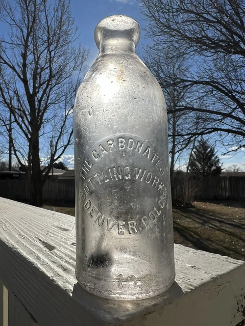 The Carbonated Bottling Works Hutchinson Soda Bottle Embossed Denver Colorado