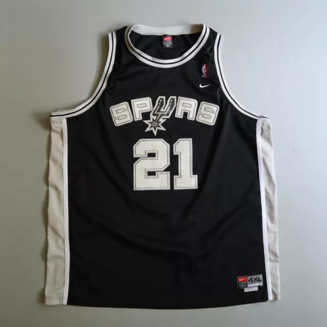 Nike Team Tim Duncan San Antonio Spurs Jersey Size 4XL Vtg Black