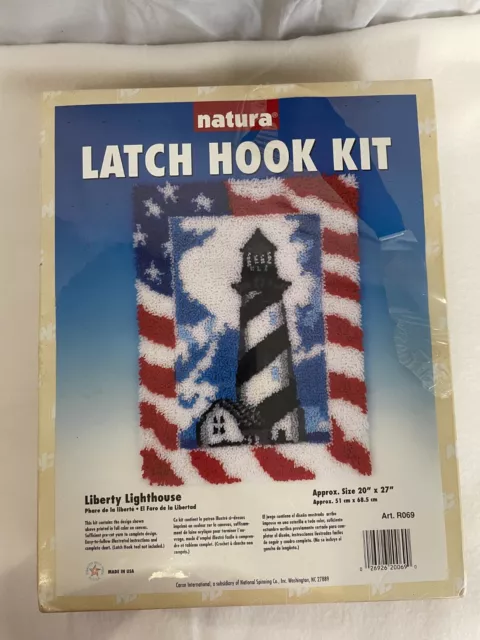 NEW Natura "Liberty Lighthouse" Latch Hook Kit 20x27 Patriotic Made in USA