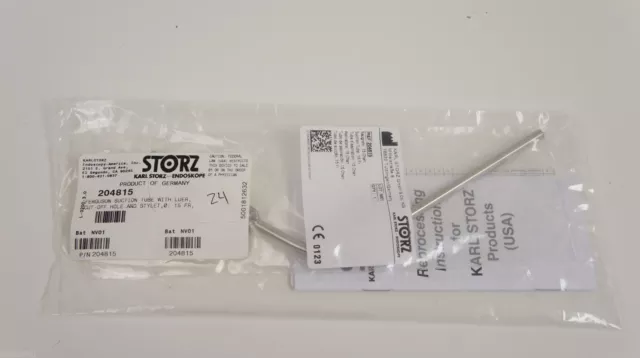 Karl Storz 204815 Ferguson Ventouse Tube Avec Luer Couper Trou Et Stylet 15Fr