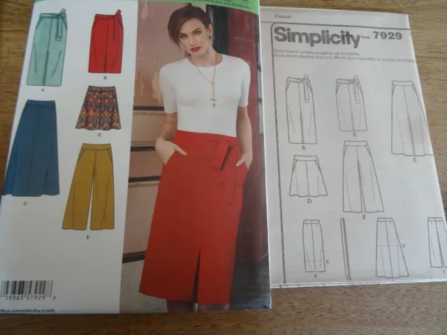 7929 👗👗 Patron Simplicity 5 Creations Pantalon Fluide Jupe Chic   34 Au 50