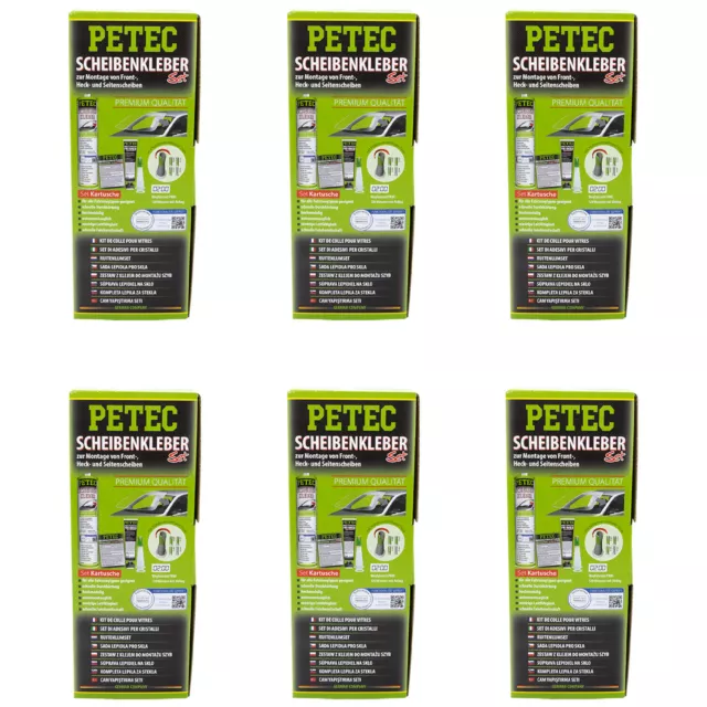 6x PETEC Colle Kit Cartouche Avant Page Arrière Pare-Brise Wss 3