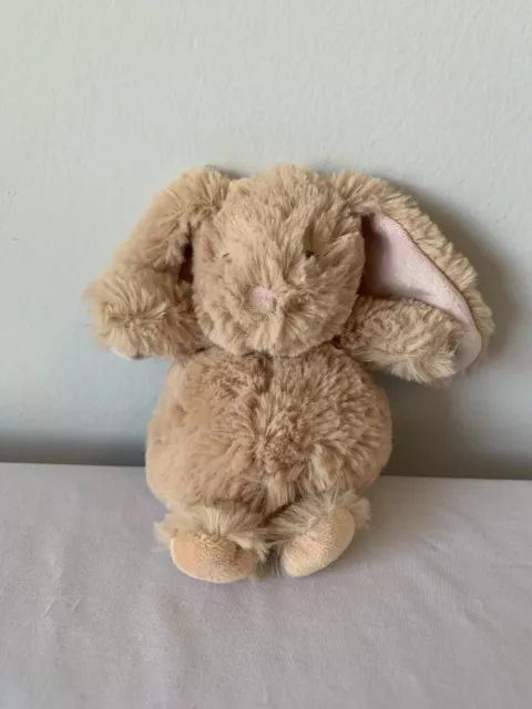 Baby Gund Chub Bunny Tan Pink Rabbit 6" Rattle Plush Embroidered Eyes 4043894