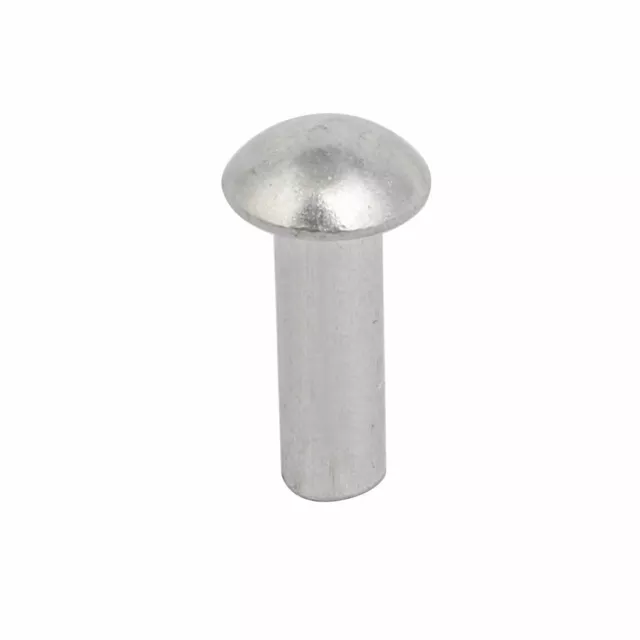 100pcs M4 x 12mm Aluminum Half Round Head Solid Rivet Fastener Silver Tone 3