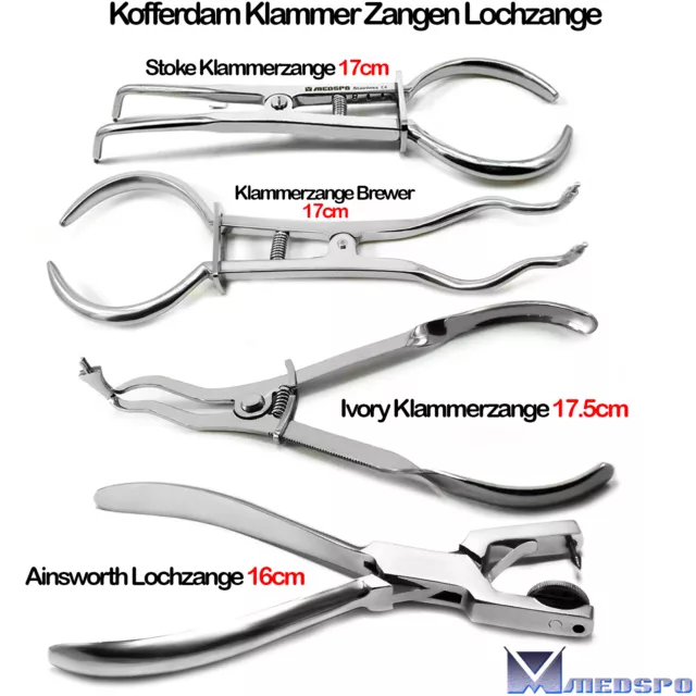 Kofferdam Klammer Zange Klammerzange Ivory Stoke Brewer Lochzange Ainsworth CE